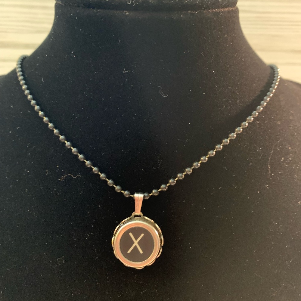Vintage Typewriter Key “X” Necklace Hand Crafted
